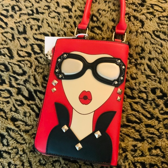 DIVA LADY W/SUNGLASSES FAB TRENDY BAG❤️ HOT STYLE PURSE Clutch HANDBAG NWT - Picture 11 of 12